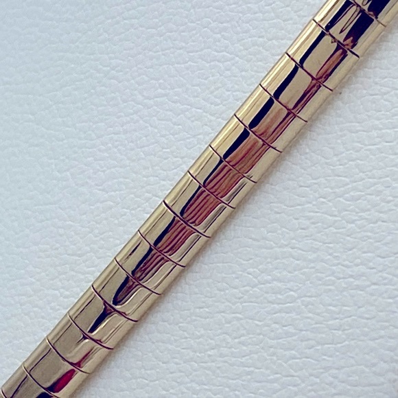 Vintage Nolan Miller Gold Tone Necklace With Gold Tone Blue Sapphire Slide - Picture 6 of 13